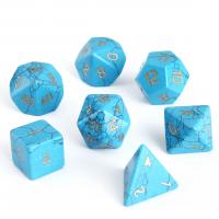 Synthetic Turquoise Dice, Carved blue, 15-20mm 