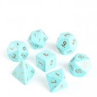 Synthetic Turquoise Dice, Carved green, 15-20mm 