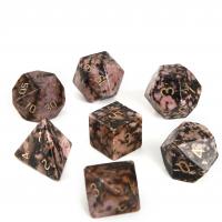 Rhodochrosite Dice, Carved mixed colors, 15-20mm 
