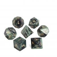 Green Eye Stone Dice, Carved mixed colors, 15-20mm 