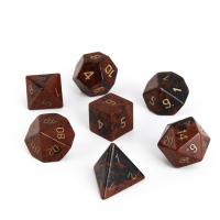 Mahogany Obsidian Dice, Carved mixed colors, 15-20mm 