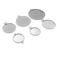 Stainless Steel Pendant Setting, 304 Stainless Steel, Round, DIY & machine polishing original color 