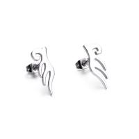 Stainless Steel Stud Earring, 304 Stainless Steel, Angel Wing, Vacuum Plating, fashion jewelry 