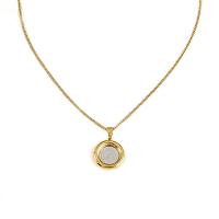 Collar de la joyería de titanio, Partículas de acero, chapado en color dorado, para mujer, longitud:aproximado 15.74 Inch, Vendido por UD