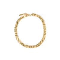 Brass Chain Necklace, gold color plated & for woman 