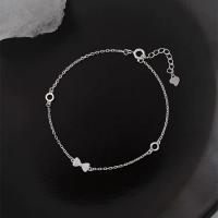 Sterling Silver Chain Bracelet, 925 Sterling Silver, Bowknot, for woman, silver color Approx 5.9 Inch 