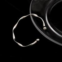 925 Sterling Silver Cuff Bangle, Adjustable & for woman, silver color 