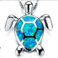 Copper Alloy Pendant, with Artificial Opal, Turtle, mixed colors, 20-25mm 