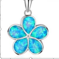 Copper Alloy Pendant, with Artificial Opal, Flower, mixed colors, 20-25mm 