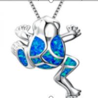 Copper Alloy Pendant, with Artificial Opal, Frog, mixed colors, 20-30mm 