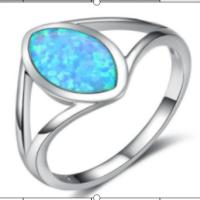 Copper Alloy Finger Ring, with Artificial Opal, Unisex, mixed colors, 17mm 