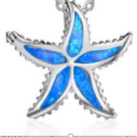 Copper Alloy Pendant, with Artificial Opal, Starfish, mixed colors, 20-30mm 