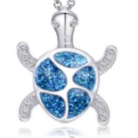 Copper Alloy Pendant, with Artificial Opal, Turtle, with rhinestone, mixed colors, 20-30mm 