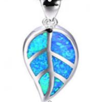 Copper Alloy Pendant, with Artificial Opal, Leaf, mixed colors, 20-35mm 