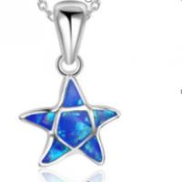 Copper Alloy Pendant, with Artificial Opal, Star, mixed colors, 20-35mm 