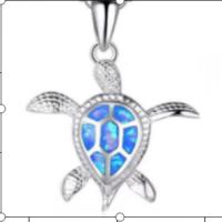 Copper Alloy Pendant, with Artificial Opal, Turtle, mixed colors, 20-35mm 