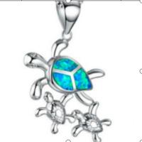Copper Alloy Pendant, with Artificial Opal, Turtle, mixed colors, 25-40mm 