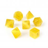 Cats Eye Dice, synthetic, yellow, 15-20mm 