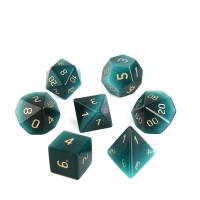 Cats Eye Dice, synthetic, Peacock Blue, 15-20mm 