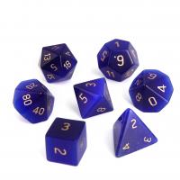 Cats Eye Dice, synthetic, blue, 15-20mm 