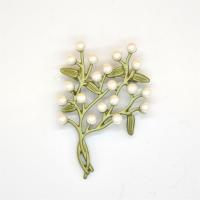 Broche Perle en plastique, alliage de zinc, avec perle de plastique, arbre, vernis au four, pour femme Vendu par lot