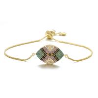 Cubic Zirconia Micro Pave Brass Bracelet, plated, Adjustable & micro pave cubic zirconia & for woman Approx 18-28 cm 