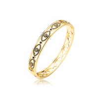 Brass Bangle, 18K gold plated, Adjustable & micro pave cubic zirconia & for woman & enamel 