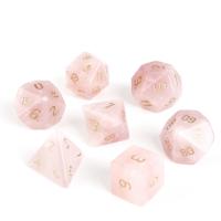 Rose Quartz Dice, pink, 15-20mm 