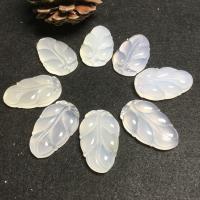 Natural Calcedony Pendant, White Chalcedony, Leaf, for woman, mixed colors 