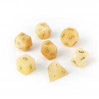 Pale Brown Jade Dice, Carved yellow, 15-20mm 