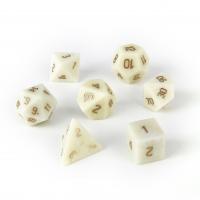 Ivory Jade Dice, Carved white, 15-20mm 