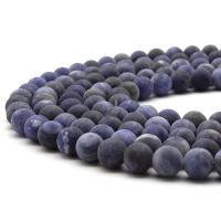 Sodalith Perlen, Sosalith, rund, poliert, DIY & verschiedene Größen vorhanden & satiniert, Länge:ca. 15.16 ZollInch, verkauft von Strang