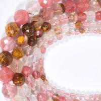 Cherry Quartz Bead, Round, polished, DIY & faceted, mixed colors Approx 15.16 Inch 