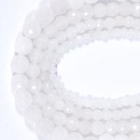 weiße Jade Perle, rund, poliert, DIY & verschiedene Größen vorhanden & facettierte, weiß, Länge:ca. 15.16 ZollInch, verkauft von Strang