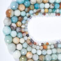 Amazonite Black Gold Bead, ​Amazonite​, Round, polished, DIY & faceted, mixed colors Approx 15.16 Inch 