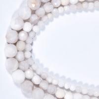 Perle naturelle Agate Crazy, agate folle, Rond, poli, DIY & normes différentes pour le choix & facettes, blanc Environ 15.16 pouce, Vendu par brin