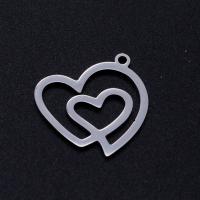 Stainless Steel Heart Pendants, 201 Stainless Steel, Vacuum Ion Plating, fashion jewelry & polished & DIY & Unisex 