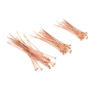 Stainless Steel Headpins, 304 Stainless Steel, Stick, Galvanic plating, polished & DIY & machine polishing rose gold color 