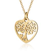 Stainless Steel Jewelry Necklace, 201 Stainless Steel, Heart, Vacuum Ion Plating, With Pendant & fashion jewelry & polished & Unisex cm 