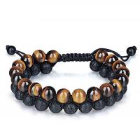 Gemstone Woven Ball Bracelets, with Knot Cord, handmade, Double Layer & fashion jewelry & Unisex, 16mm Approx 7.5-11.8 Inch 