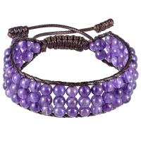Gemstone Bracelets, with Wax Cord, three layers & fashion jewelry & for woman, 6mm Approx 7.09-11.81 Inch 