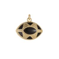 Enamel Brass Pendants, gold color plated & micro pave cubic zirconia 