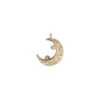 Brass Jewelry Pendants, Moon, gold color plated, DIY 