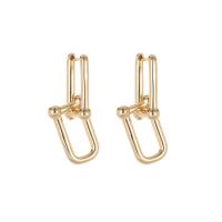 Huggie Hoop Drop Earring, Brass, gold color plated, fashion jewelry & for woman, golden  