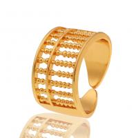 metal Anillo de dedo Cuff, ábaco, chapado en color dorado, Ajustable & para mujer & hueco, 12x21mm, Vendido por UD