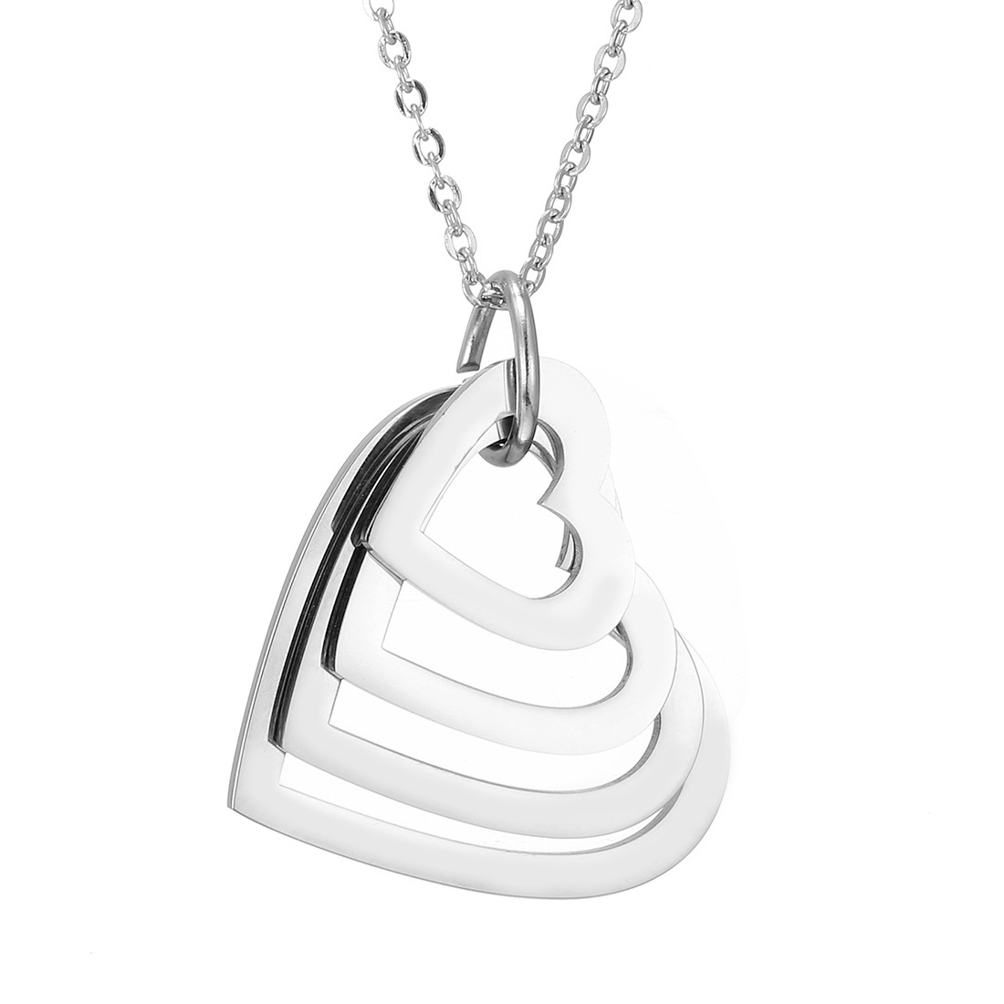 Stainless Steel Jewelry Necklace, 304 Stainless Steel, with 1.97inch extender chain, Heart, Vacuum Ion Plating, Each custom text must be less than 10 letters & fashion jewelry & Unisex & hollow, more colors for choice, Length:Approx 17.72 Inch, Sold By PC