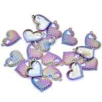 Zinc Alloy Heart Pendants, plated, fashion jewelry & hollow, multi-colored 