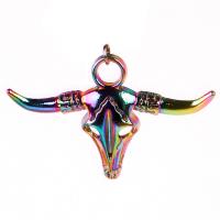 Zinc Alloy Skull Pendants, colorful plated, Unisex, multi-colored Approx 