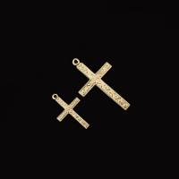 Медно-золото подвеска, Kресты, 14K позолоченный, DIY & разные стили для выбора, Золотой, продается PC