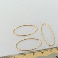 Медно-золото Ювелирные кольца, эллипс, 14K позолоченный, DIY & разный размер для выбора, Золотой, продается PC